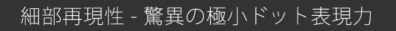 細部再現性 - 驚異の極小ドット表現力